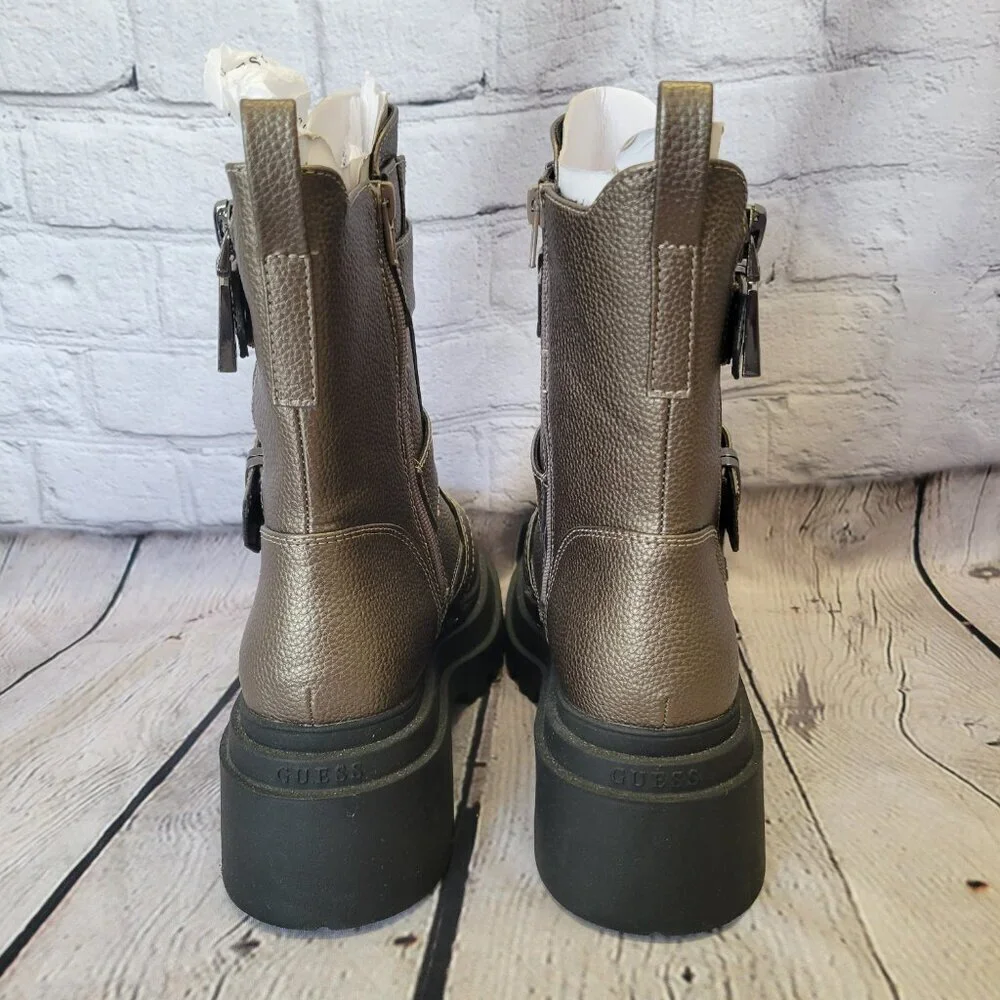 GUESS Women's Valicia Lug Sole Buckle Boots - Picture 6 of 8